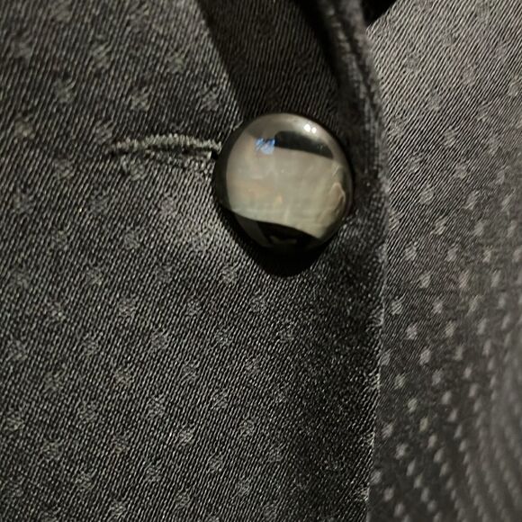 Sunny Choi Black Embossed Lined Wool Blazer Size 10 - Picture 5 of 12